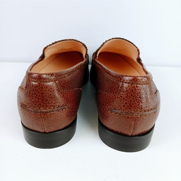 J.Crew Women's SZ 10.5 Crackled Leather Academy Loafers With Tassels NWOB - Picture 4 of 10